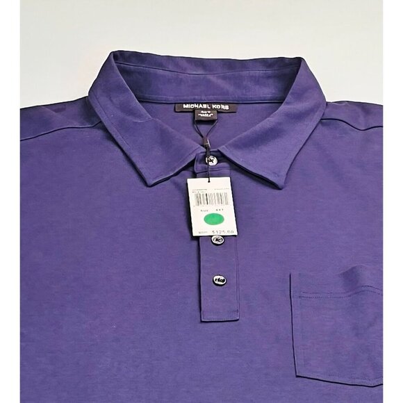 Michale Kors Size 4XT Big Tall Mens Eggplant Short Sleeve Cotton Polo NWT - Picture 6 of 11